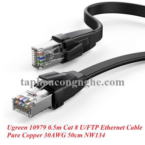 Ugreen 10979 0.5M CAT8 U-FTP 2000Mhz 30AWG cáp mạng màu đen 50cm NW134 30010979